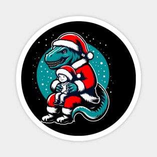 Tyrannosaurus Santa Claus Magnet